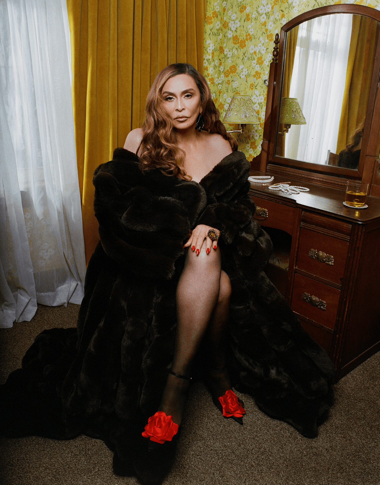 Tina Knowles wearing Fogal in Interview Magazine - Fogal