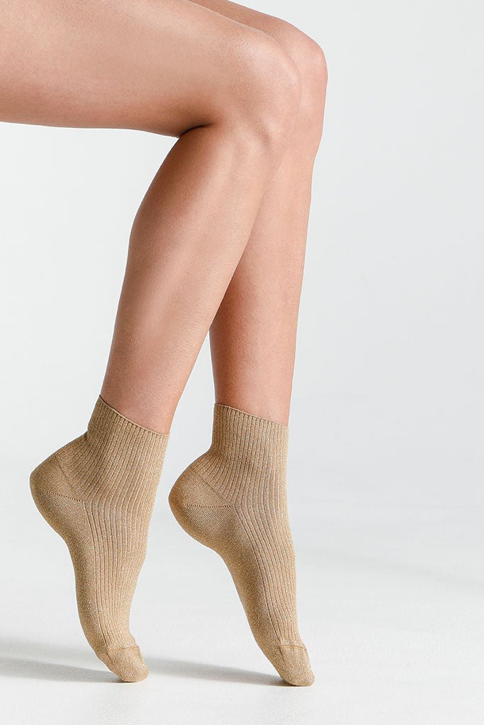 Fogal - Ama - Rib pattern, cotton - lurex mix - Ankle Socks - 80den