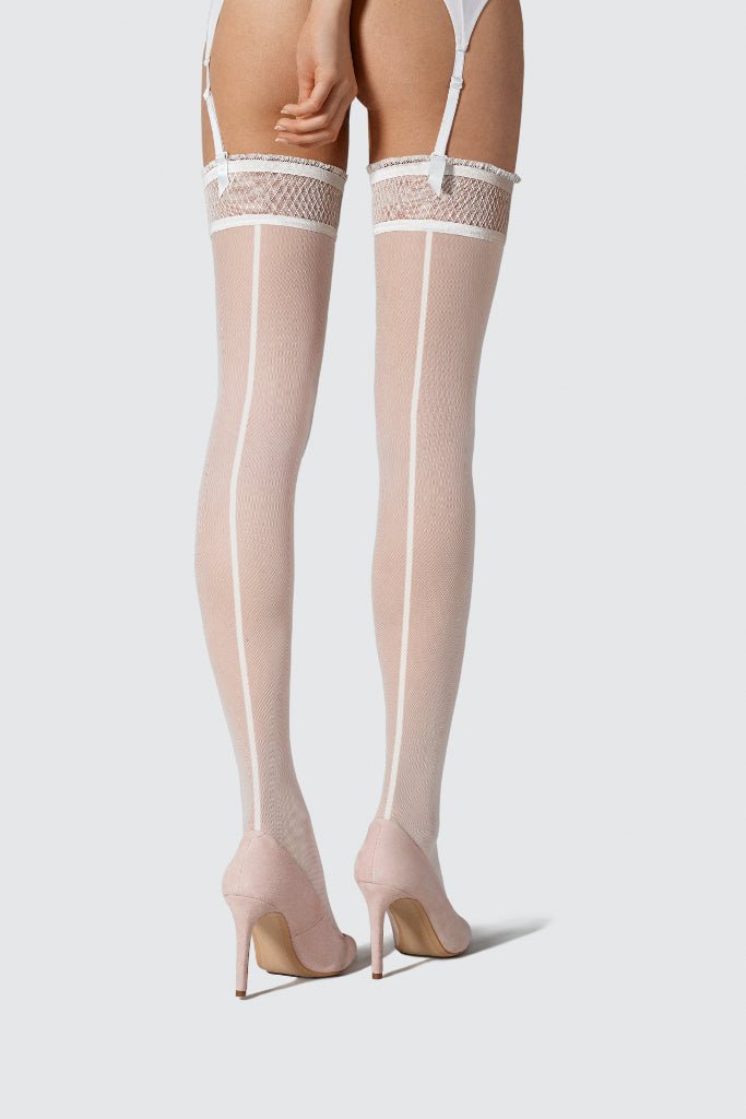 Fogal - Ava Stockings 20D - Net - look construction, Rear seam