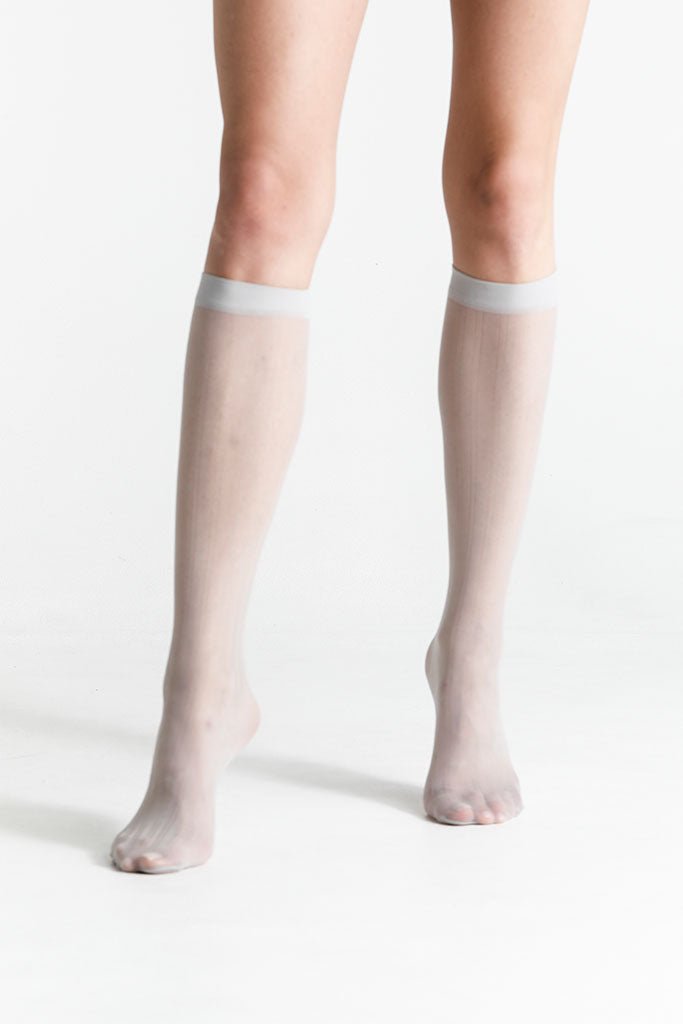 Fogal - Ireyon Knee-Highs 20D - Sheer, Vertical Business Stripes