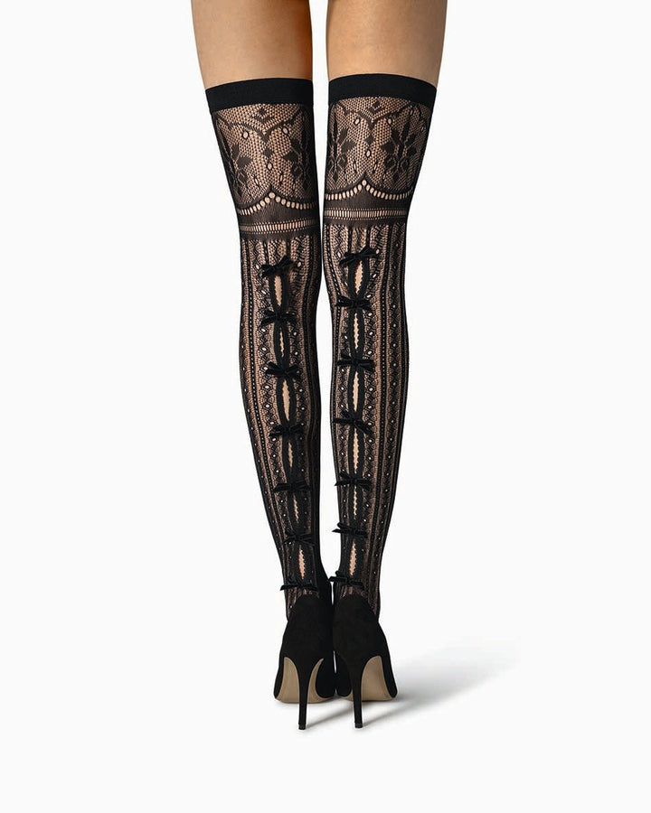 Fogal - Kadisha Stay - Ups 30D - Semi - Opaque fishnet, Corset - inspired design